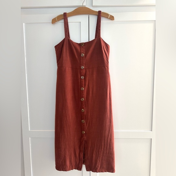 Lulus Linen blend Midi Sleeveless dress, Medium - Picture 3 of 9